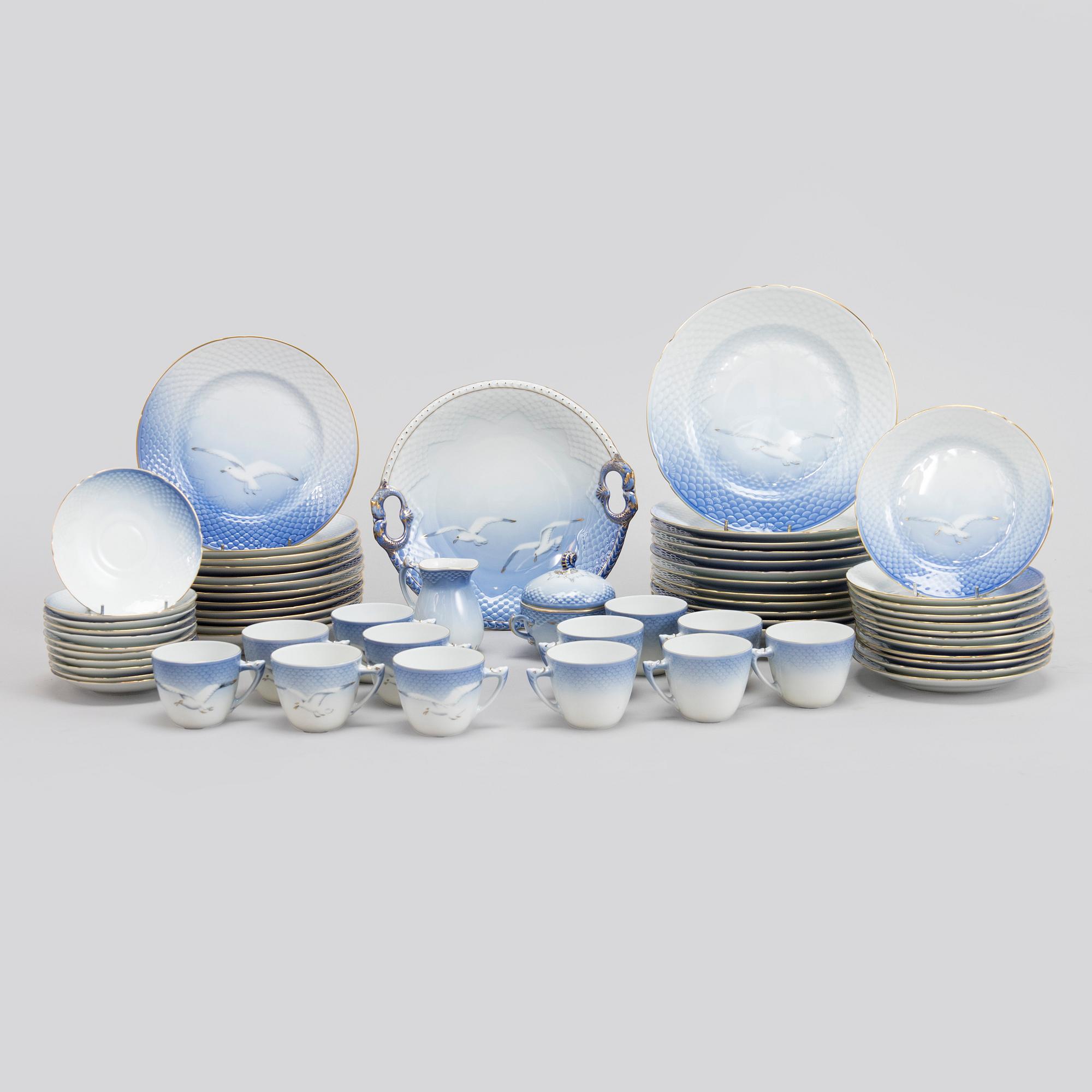 A 63-piece dinner and coffee service, "The Seagull", Bing & Grøndahl, Denmark.