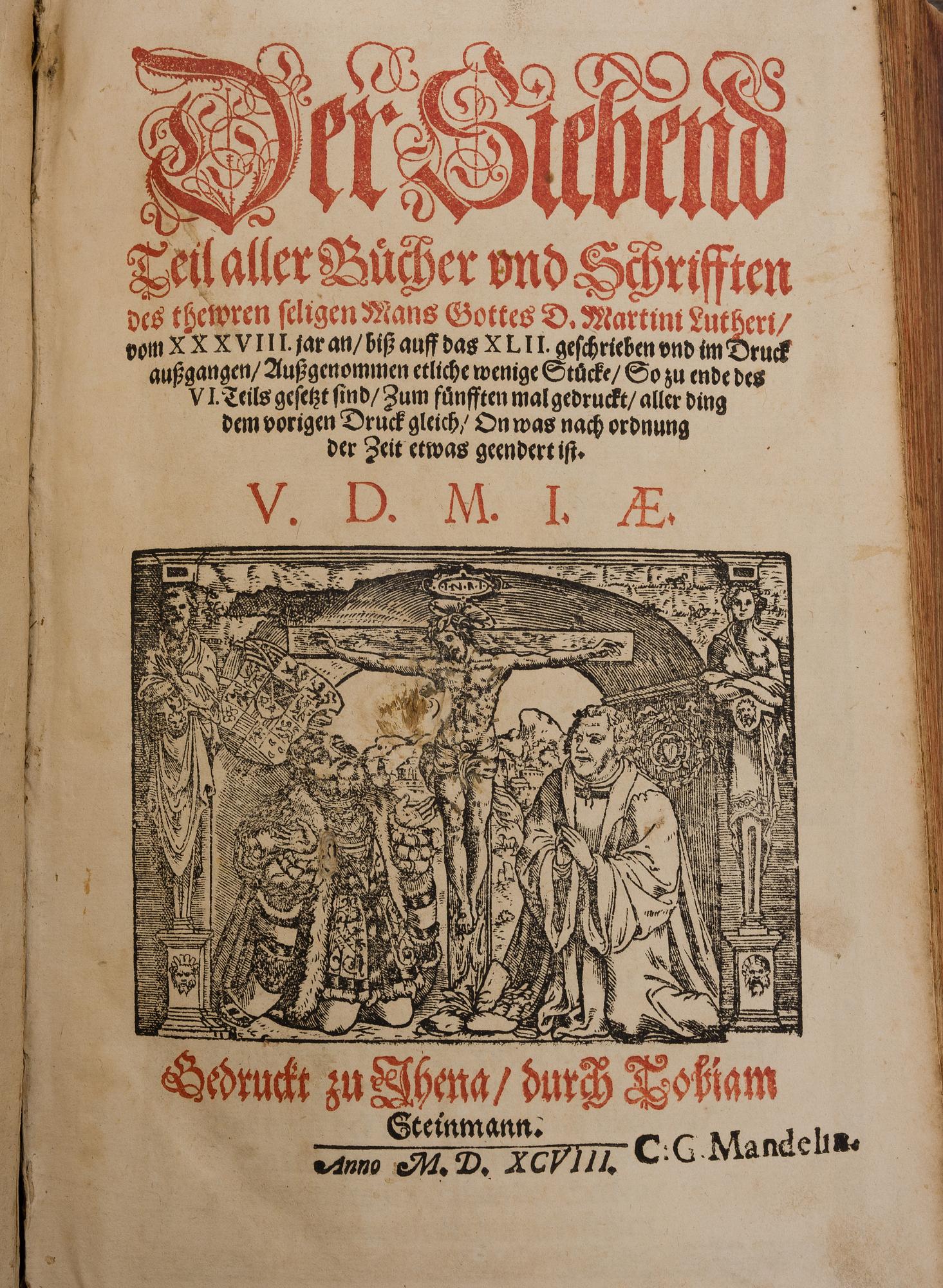 BÖCKER 3 ST, Martin Luthers skrifter, tryckta 1598-1608.