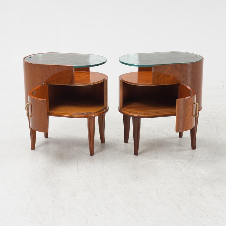 Axel Larsson, sannolikt. Sängbord, ett par, Swedish Modern, Svenska Möbelfabrikerna Bodafors, 1940-tal.