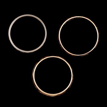 ORDENSRINGAR, 3 st, 18 k guld.