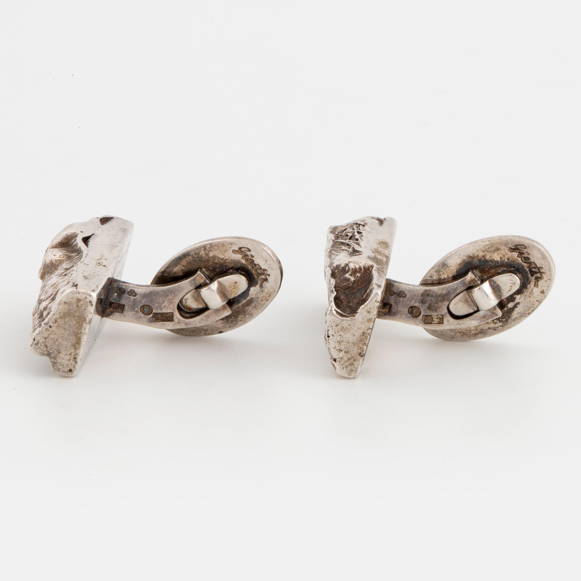 CLAËS E. GIERTTA, cufflinks, silver.