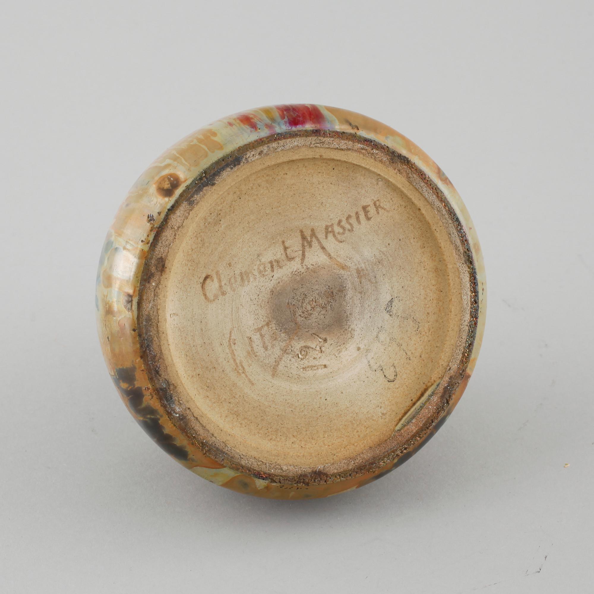 A signed ceramic bowl by Clement Massier, Golfe Juan, first half of the 20th century.