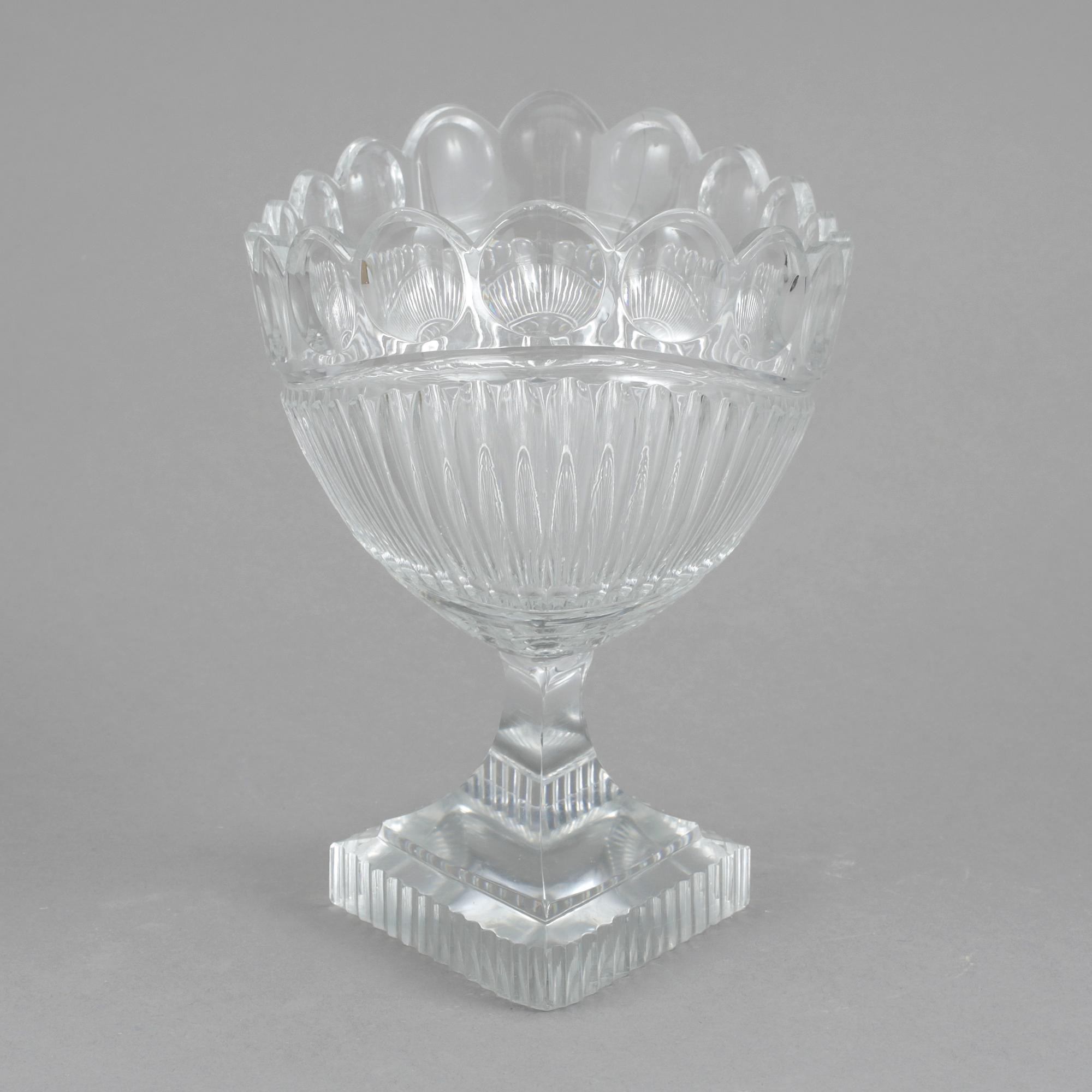 UPPSATSSKÅL, glas, sannolikt England/Irland, omkr år 1900.