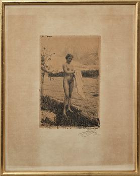 ANDERS ZORN, etsning, sign o dat 1919.