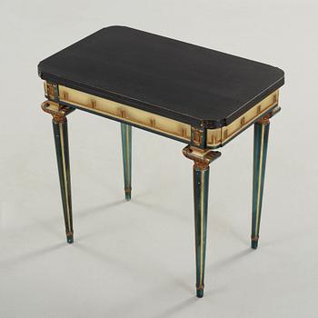 A Swedish Grace lacquered gaming table, 1920-30's.