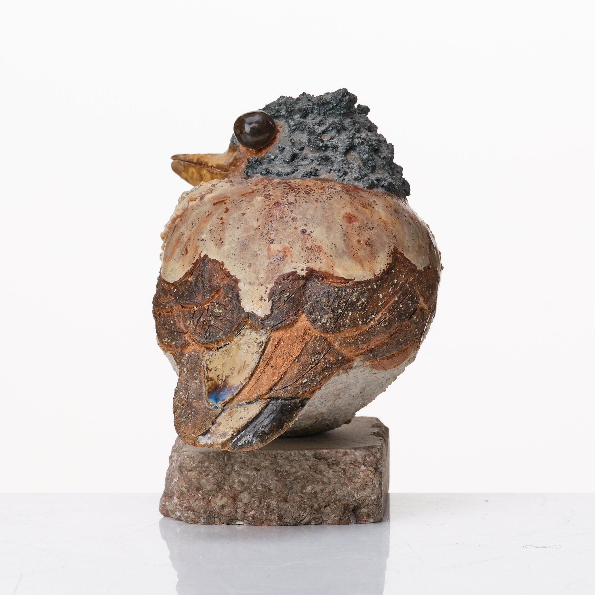 Tyra Lundgren, skulptur, fågel, egen atelje, 1978.