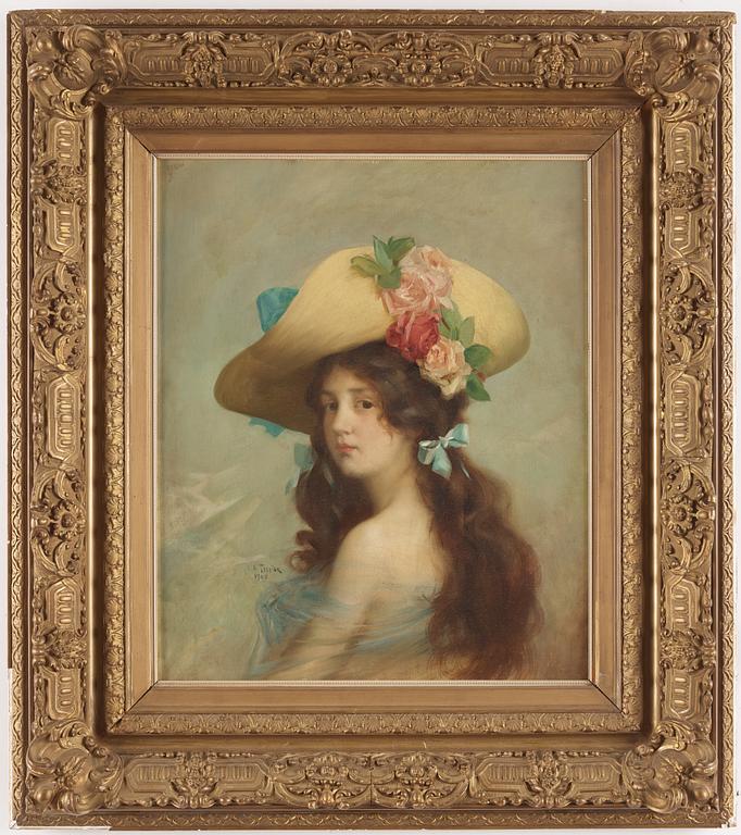LOUIS ADOLPHE TESSIER, oil on canvas. Signed and dated 1908.