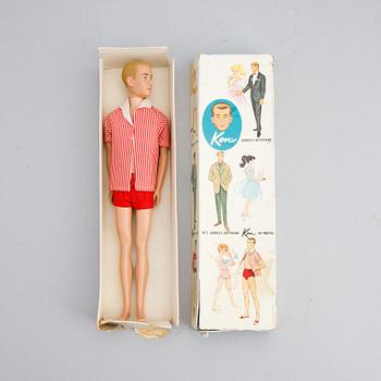 Dockor, 7 st, Barbie, Ken samt Skipper, Mattel, 1950/60-tal.
