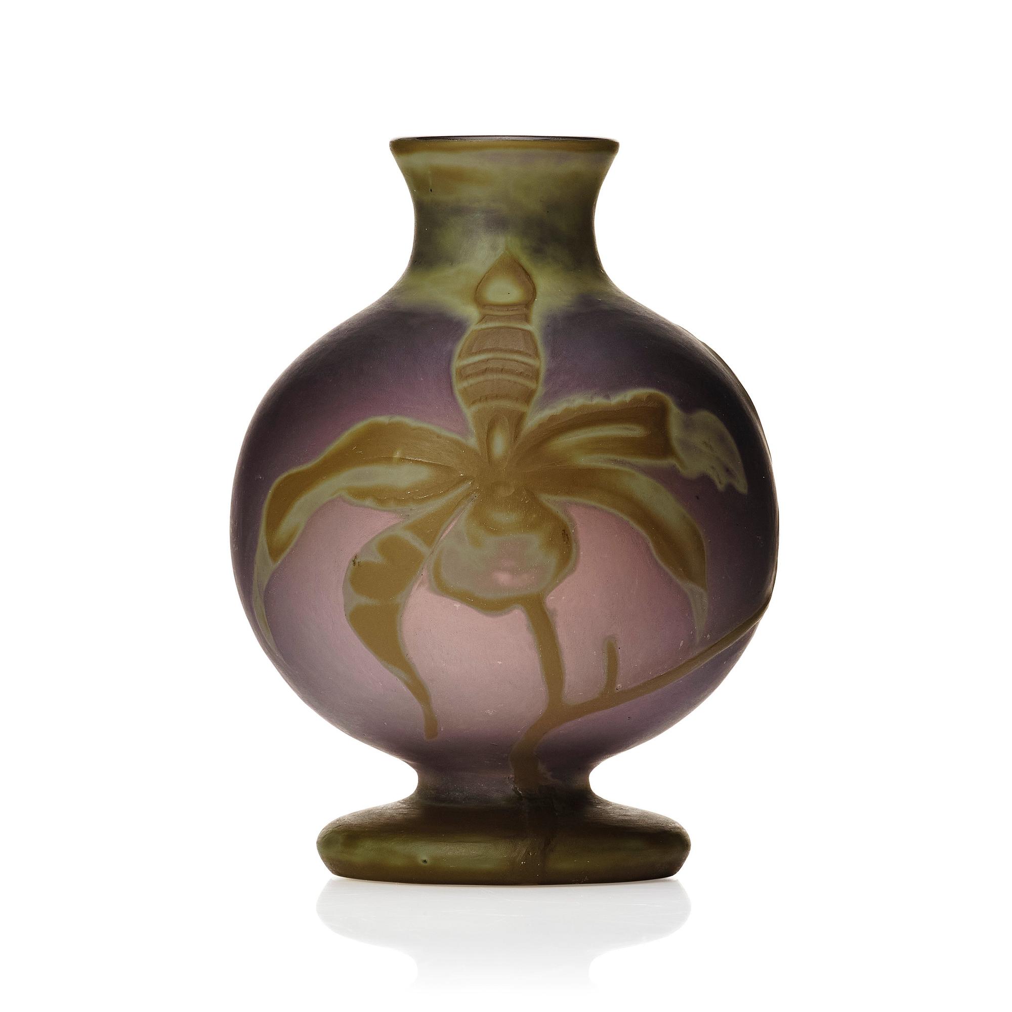 Betzy Ählström, an Art Nouveau cameo glass vase, Reijmyre glassworks Sweden 1902, Nr 65.