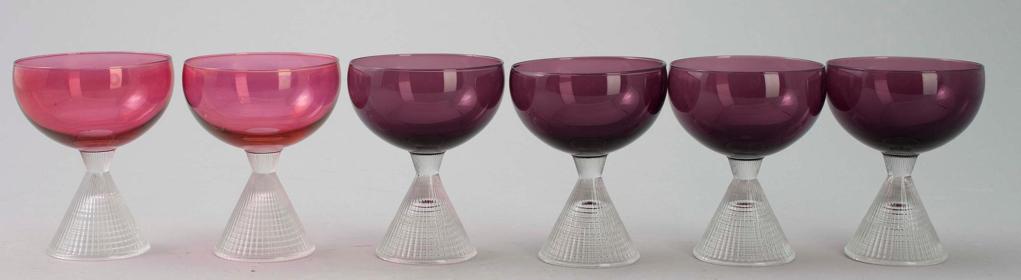 COCKTAILGLAS, 4+2, "Briljant" Tapio Wirkkala, 1900-talets senare hälft.