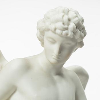 Johan Tobias Sergel, after, "Amor and Psyche", figurine, parian, early 20th century.
