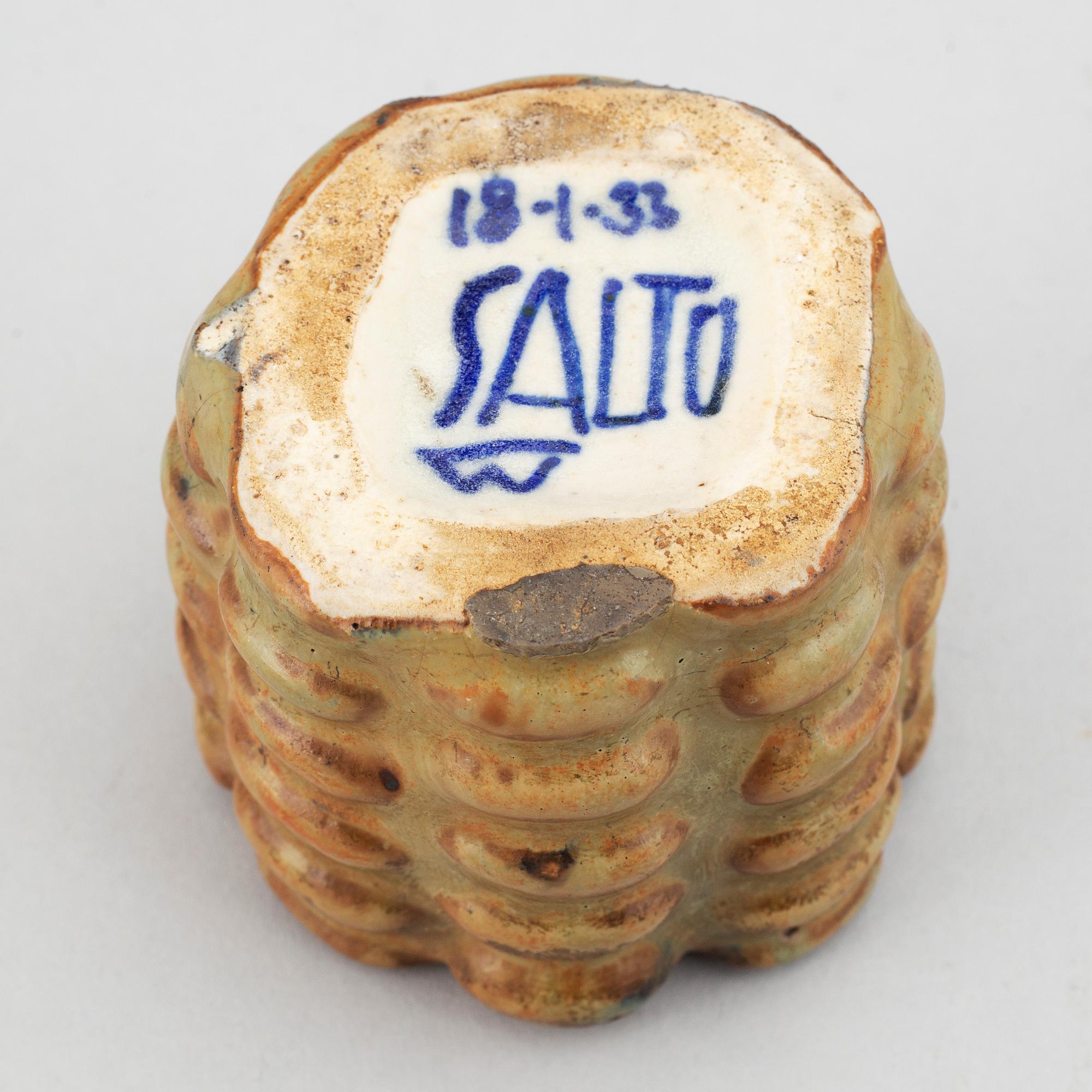 AXEL SALTO, a stoneware vase, Denmark, dated 18-1-33.