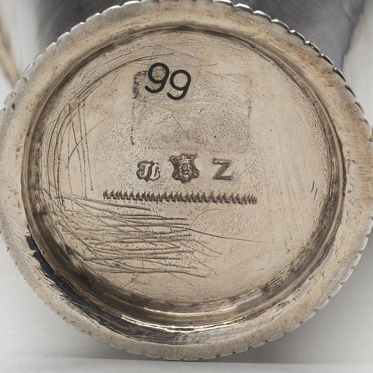 A Swedish early 18th century parcel-gilt silver beaker, mark of Johan Lund, Stockholm 1701.