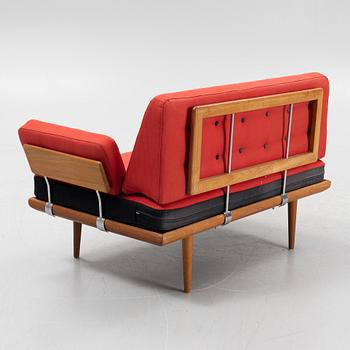 Peter Hvidt & Orla Mølgaard Nielsen, a corner sofa with table, 'Minerva', France & Daverkosen, Denmark, 1950's.