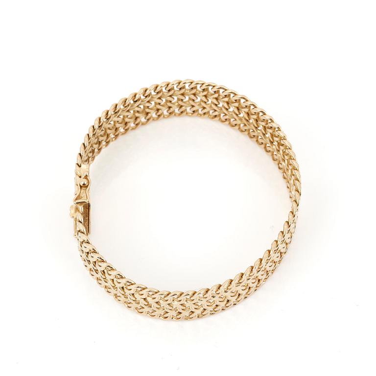 ARMBAND, 18K guld, Kjell H Nordlinder, Stockholm, 2008. Vikt ca 48g.