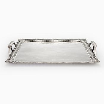 A silver tray, Saint Petersburg 1826. Unidentified maker's mark, Cyrillic M.F.