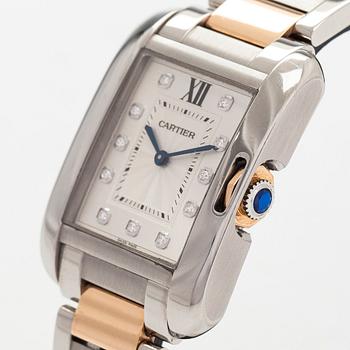 Cartier, Tank Anglaise, rannekello, 26 x 34 mm.