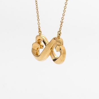 Tiffany & Co, Paloma Picasso, a "Double Loving Heart" necklace in 18K gold.