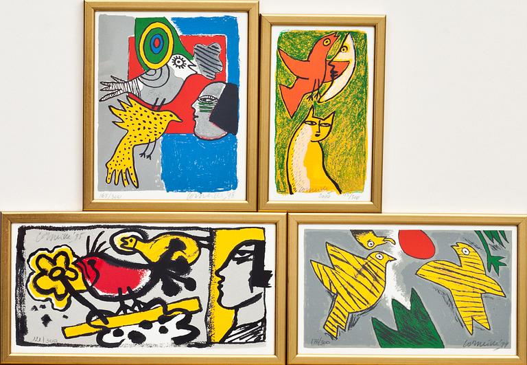 BEVERLOO CORNEILLE, 4 st. Färglitografier. Signerade, numrerade och daterade.