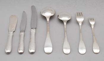 BESTICK, 78 delar, silver, WA Bolin, Stockholm 1950-tal. Vikt med stålblad ca 4269 gram.