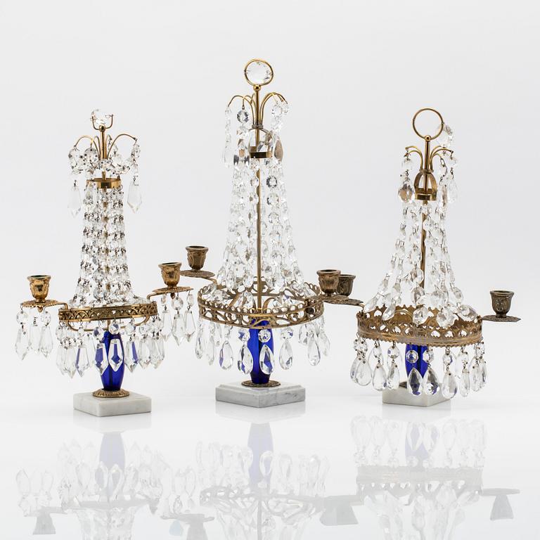 Table lamps three pieces 20th century.