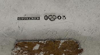 TEKANNA, silver, Gustaf Folcker, Stockholm 1820. Vikt ca 798 gram.