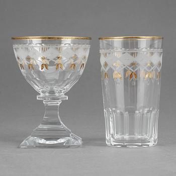 SERVISDELAR, 17 stycken, glas, Odelberg, Kosta.