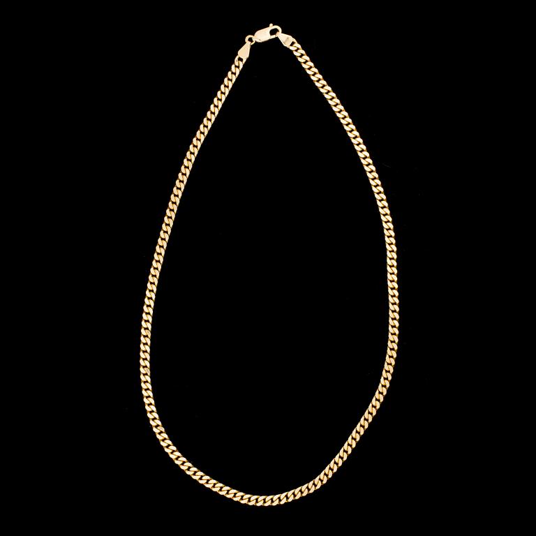 HALSKED, 14K guld, 1900-talets slut. Vikt 36 g,