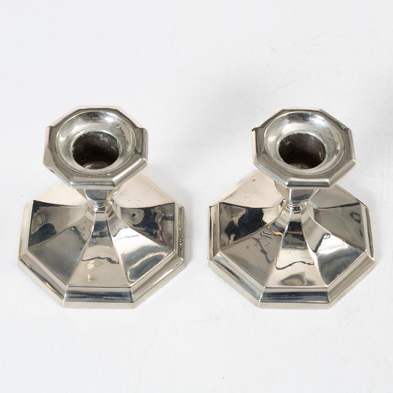 A pair of silver candelsticks, GAB, 1928.