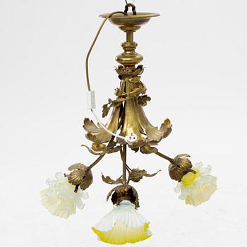 Ceiling lamp for 3 lights, Art Nouveau, early 20th century.