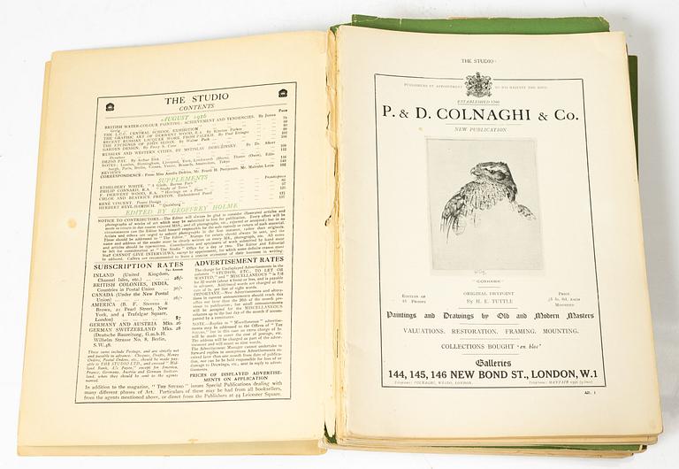 Tidskrift, 43 exemplar, "The Studio", London, 1904-1926.