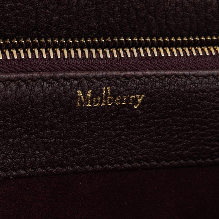 Mulberry, a burgundy leather handbag.