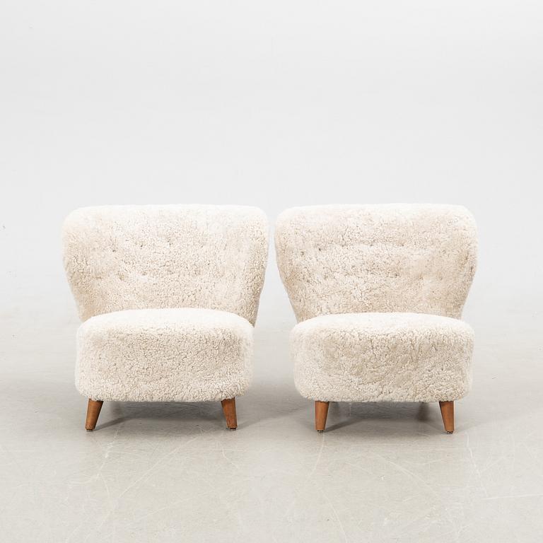 Armchairs, a pair, Swedish modern, 1940s.