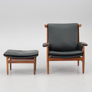 Finn Juhl, a 'Bwana' armchair and ottoman, France & Son, Denmark, 1960's.