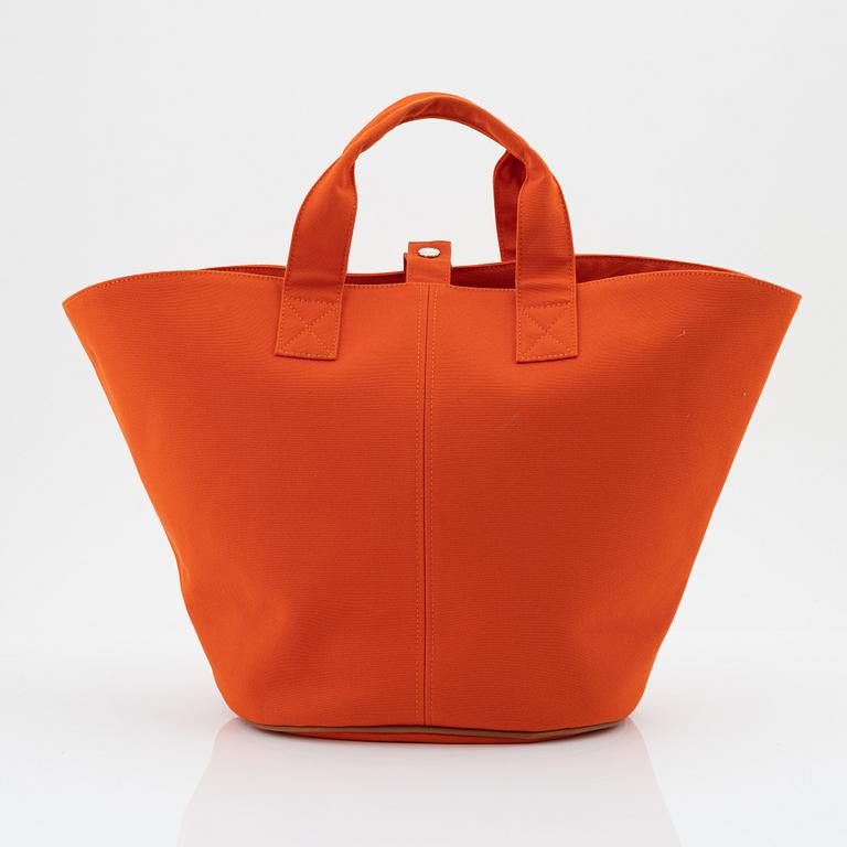 Hermès, a orange cotton 'Panier de Plage PM' Tote.