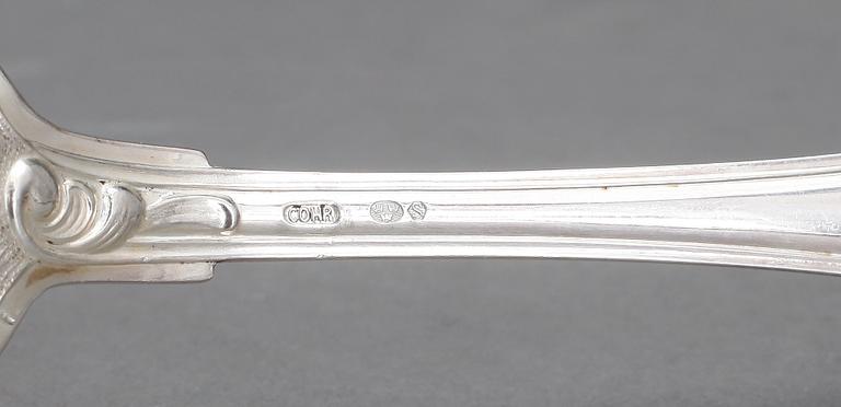 BESTICKSERVIS, 22 delar, silver, "Sachsisk", Cohr och Mema, 1980-tal. Total vikt inkl stålblad ca1089g.