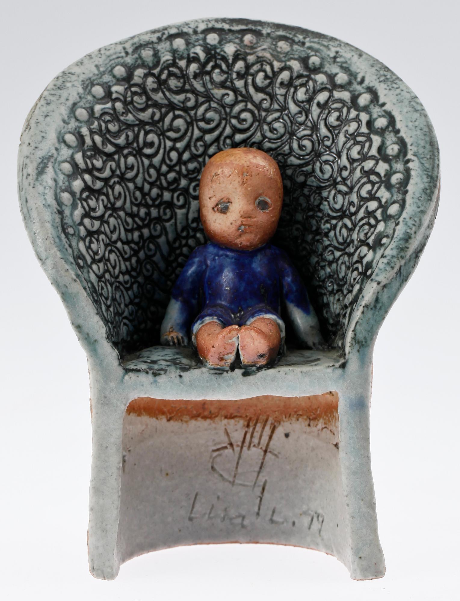 FIGURIN, keramik, Lisa Larson Gustavsberg. Sign o dat 79.