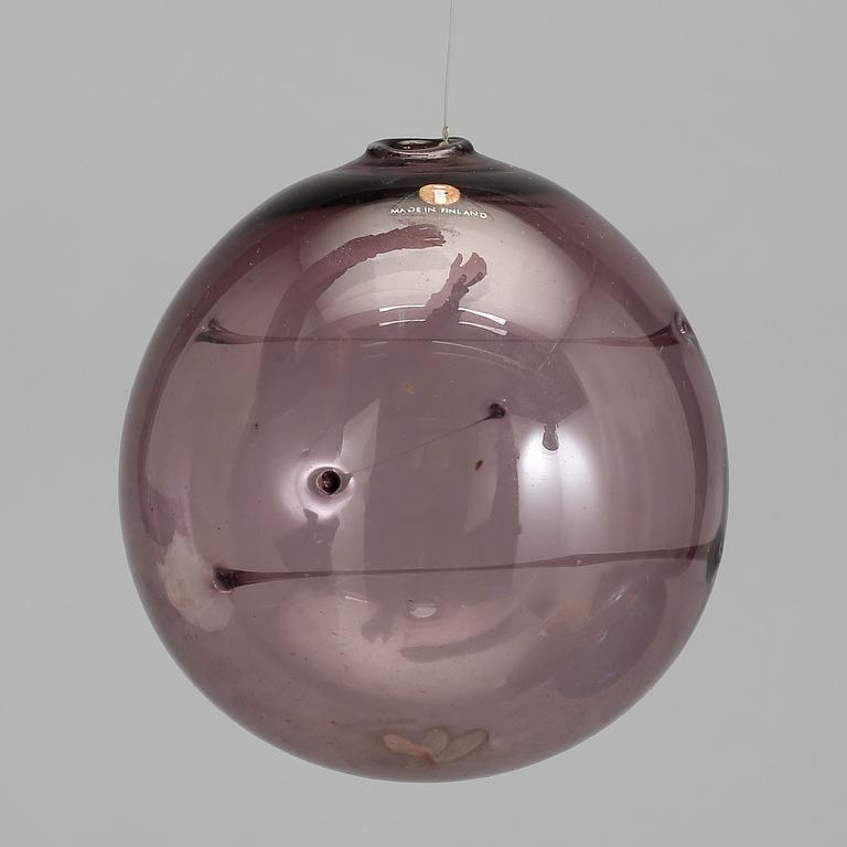 KONSTGLAS, 2 st, "Solbollar", Timo Sarpaneva, Iittala 1960-1970-tal.