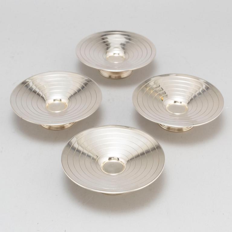 ADIE BROTHERS LTD, four silver dishes from Birmingham, England, 1946.