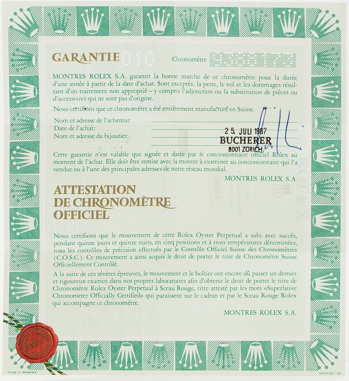 ROLEX, Oyster Perpetual, Datejust, "Tapestry dial", (T Swiss Made T), Chronometer, armbandsur, 36 mm.