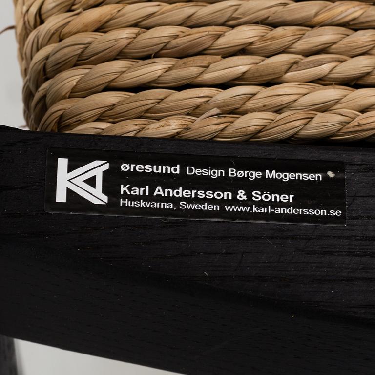 A pair of 'Øresund' chairs by Børge Mogensen, Karl Andersson & Söner, Huskvarna, Sweden.