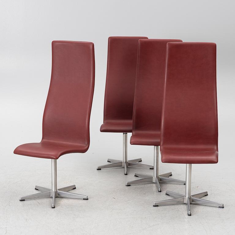 Arne Jacobsen, Stolar, 4 st. "Oxford Chair", Fritz Hansen, Danmark, 1990.