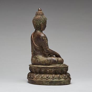 A bronze seated figure of Shakayamuni buddha, Mingtype.