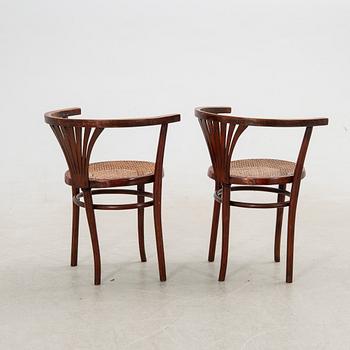 Armchairs, a pair, Thonet, early 20th century.