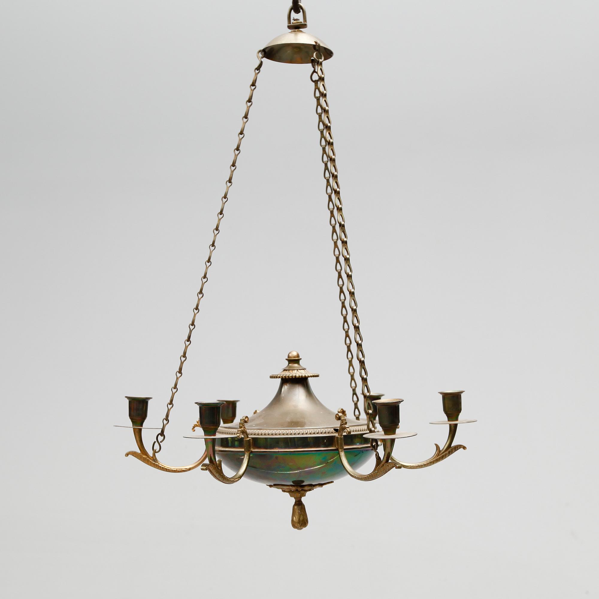 LJUSAMPEL, Karl Johansstil, 1900-talets första hälft. Höjd 65 cm.