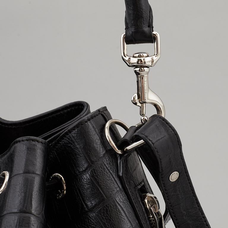 YVES SAINT LAURENT, a black leather 'Emmanuelle' bag.