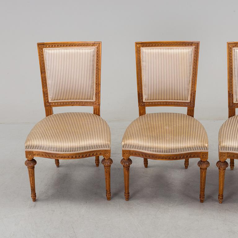 A set of four Gustavian style chairs, second half of the 20th century.