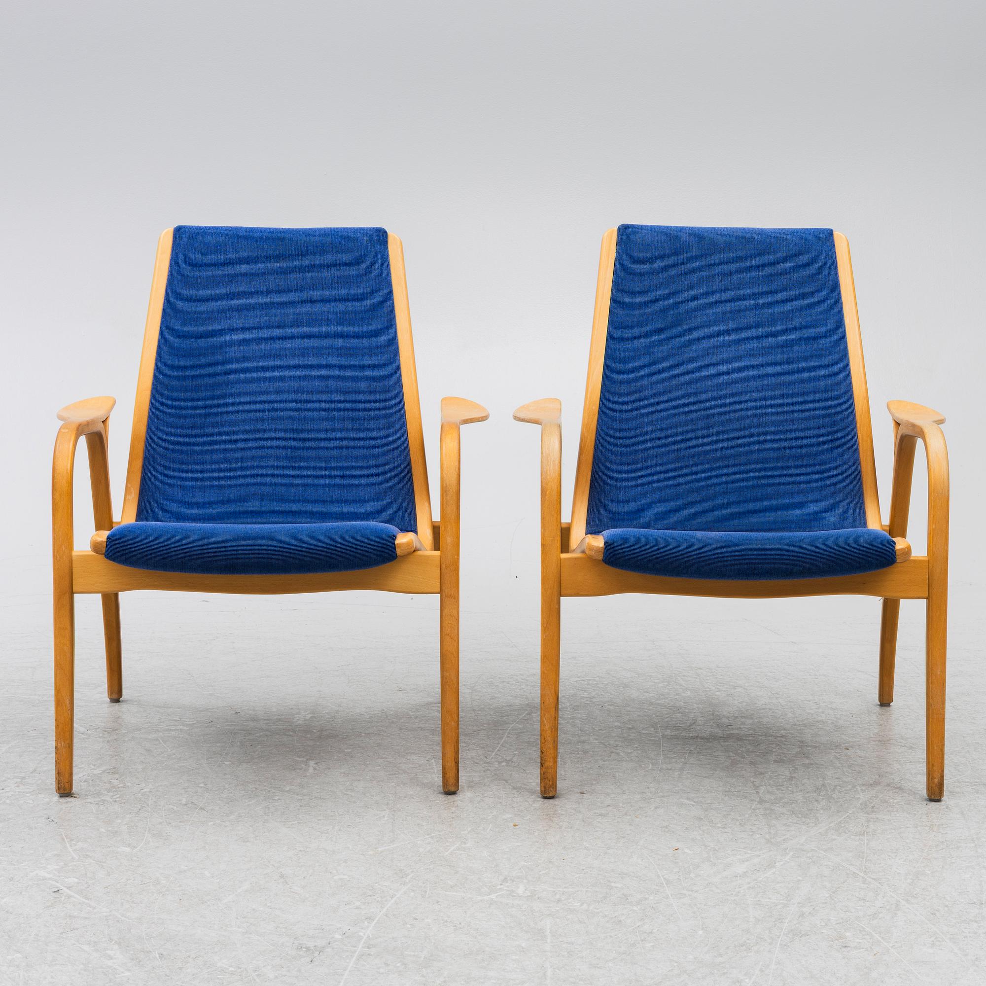 Yngve Ekström, a pair of 'Laminett' armchairs, Swedese, Sweden.