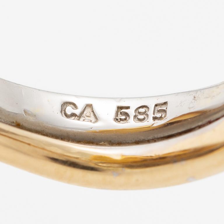 C Antonsen ring 14K guld och vitguld med runda briljantslipade diamanter.