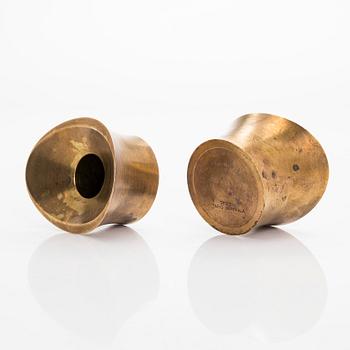 Tapio Wirkkala,  a pair of bronze candle holders for Kultakeskus Oy.